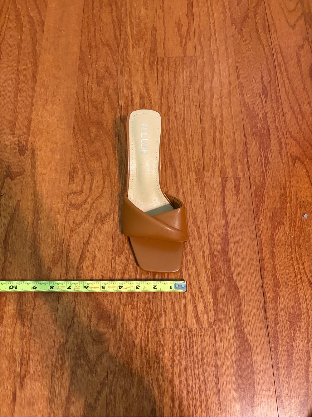 Contemporary Brown Leather Knot-Heel Mules - Picture 7 of 7